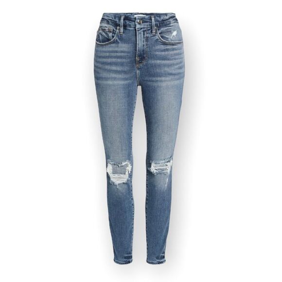 Good American Good Legs Distressed Crop Jeans - Picture 2 of 11